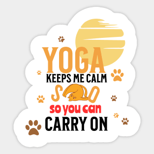 Yoga Keeps Me Cat Sticker